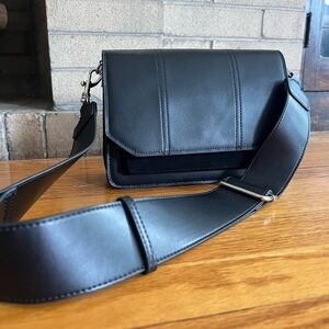Black Leather Crossbody Bag